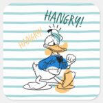 Donald Duck Hangry Hangry Square Sticker
