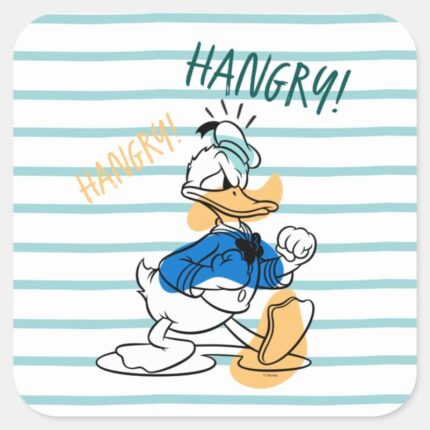 Donald Duck Hangry Hangry Square Sticker
