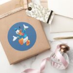 Donald Duck Jumping Classic Round Sticker
