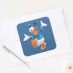 Donald Duck Jumping Square Sticker