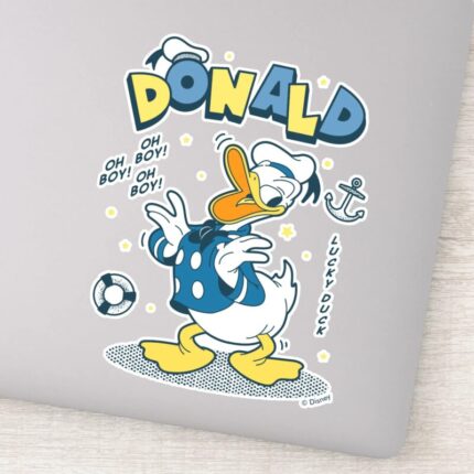 Donald Duck Oh Boy Oh Boy Lucky Duck Sticker