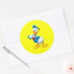 Donald Duck Posing Classic Round Sticker