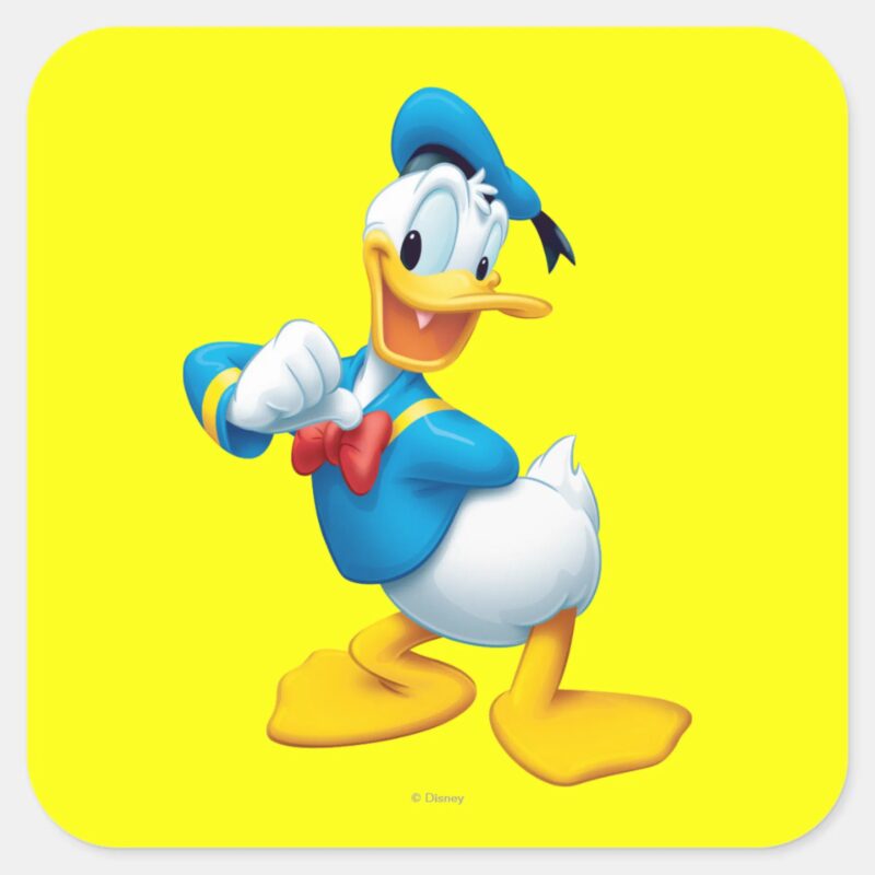 Donald Duck Posing Square Sticker