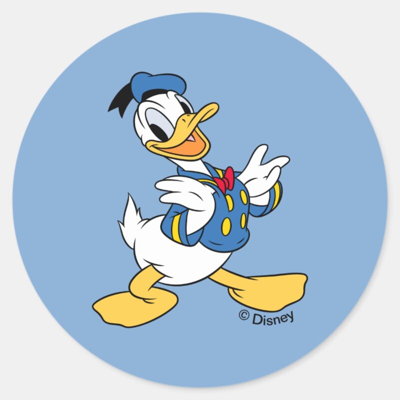 Donald Duck Proud Pose Classic Round Sticker
