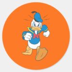 Donald Duck Running Classic Round Sticker