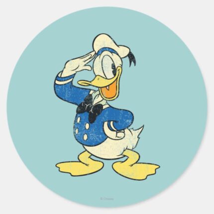 Donald Duck Vintage Classic Round Sticker