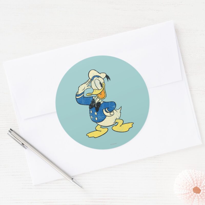 Donald Duck Vintage Classic Round Sticker