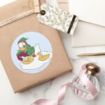 Donald Throwing A Snowball Classic Round Sticker