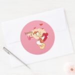 Doo Bee My Valentine Classic Round Sticker