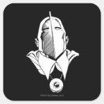 Dr. Fate Mask Outline Square Sticker