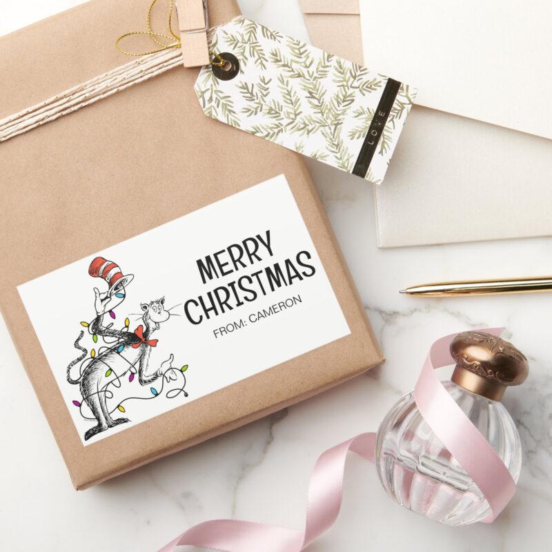 Dr. Seus Cat In The Hat Christmas Gift Tag