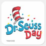 Dr. Seuss Day Confetti Square Sticker