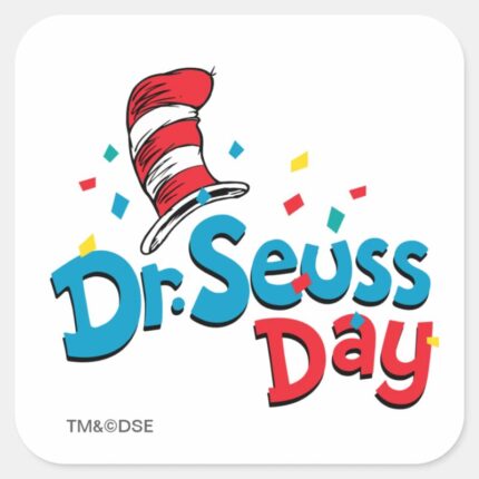 Dr. Seuss Day Confetti Square Sticker