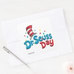 Dr. Seuss Day Confetti Square Sticker