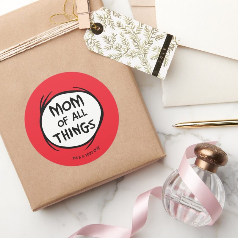 Dr. Seuss Thing One Thing Two Mom Of All Things Classic Round Sticker