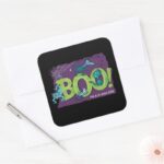 Dr. Seuss BOO Halloween Graphic Square Sticker