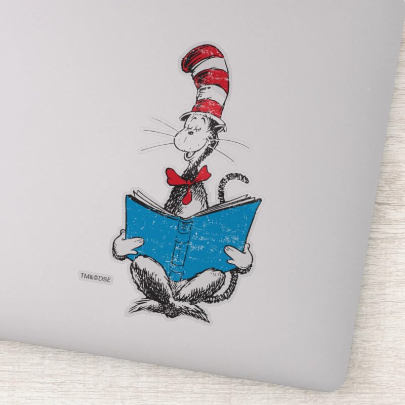 Dr. Seuss Cat In The Hat Reading Sticker Dr. Seuss Cat In The Hat Reading Sticker