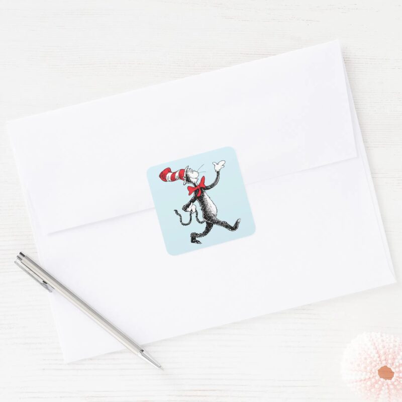 Dr. Seuss Cat In The Hat Cat Walk Square Sticker