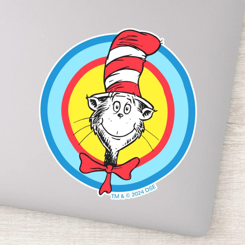 Dr. Seuss Cat In The Hat Head Graphic Sticker
