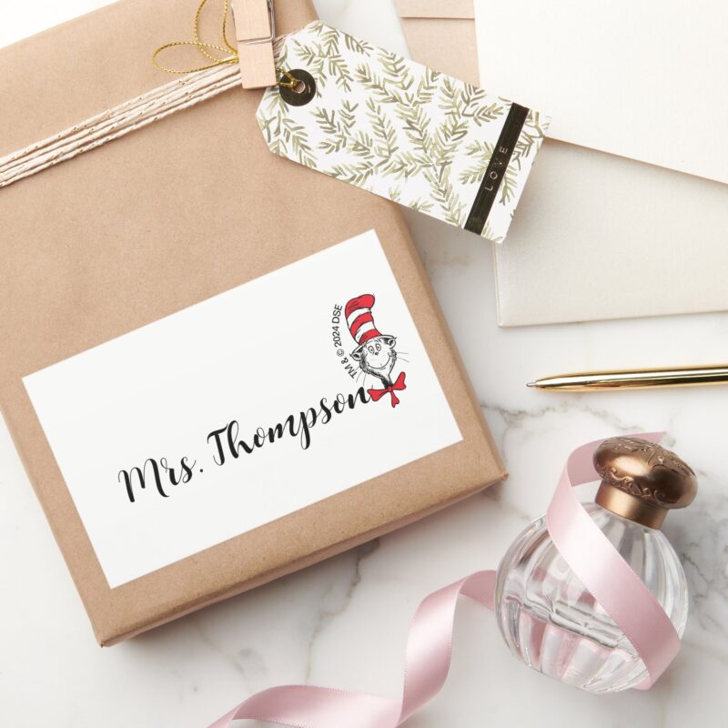 Dr. Seuss Cat In The Hat Icon Custom Name Rectangular Sticker