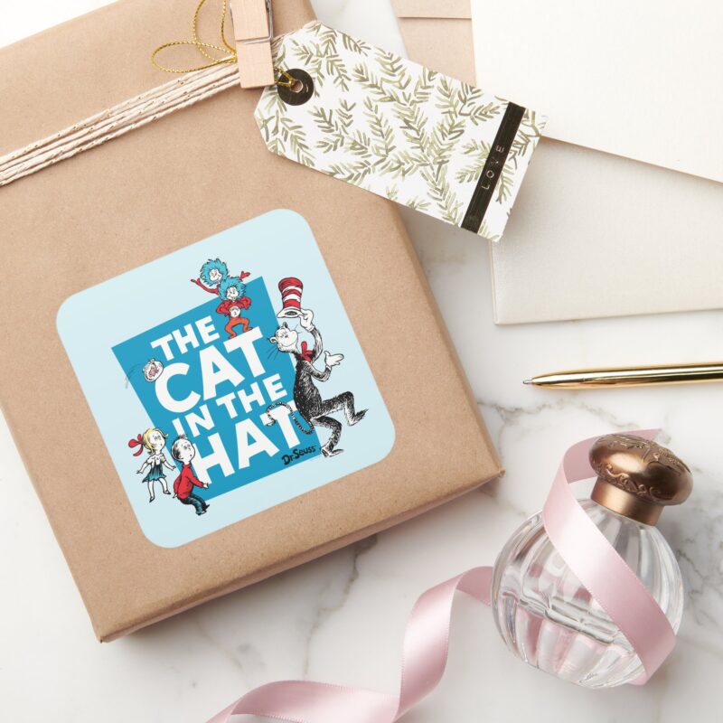 Dr. Seuss Cat In The Hat Logo Characters Square Sticker