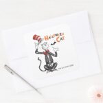 Dr. Seuss Halloween Cat In The Hat Square Sticker