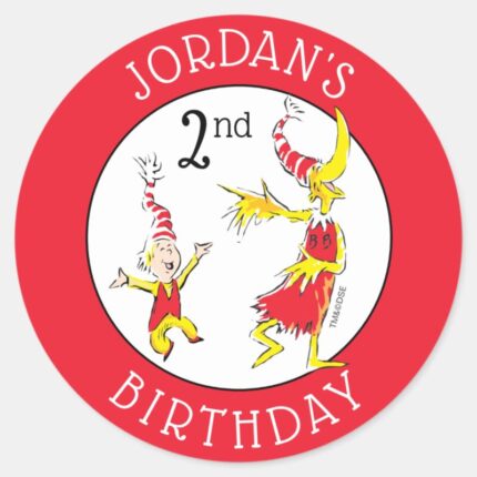 Dr. Seuss Happy Birthday To You Classic Round Sticker