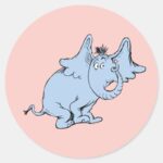 Dr. Seuss Horton Side Look Classic Round Sticker