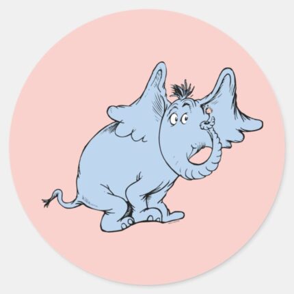Dr. Seuss Horton Side Look Classic Round Sticker