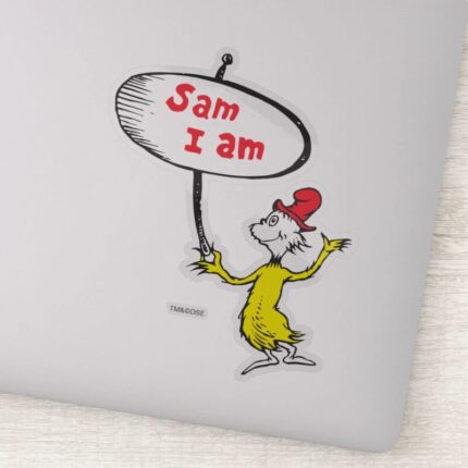 Dr. Seuss Sam I Am Holding Sign Sticker