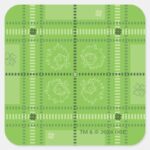 Dr. Seuss St. Patricks Day Plaid Pattern Square Sticker
