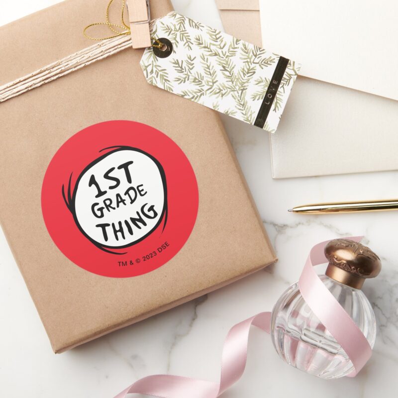 Dr. Seuss Thing One Thing Two 1st Grade Thing Classic Round Sticker