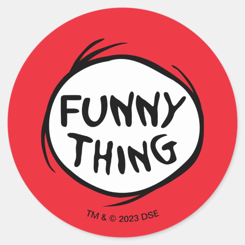 Dr. Seuss Thing One Thing Two Funny Thing Classic Round Sticker Dr. Seuss Thing One Thing Two Funny Thing Classic Round Sticker