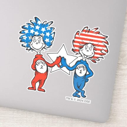 Dr. Seuss Thing One Thing Two Patriotic Graphic Sticker
