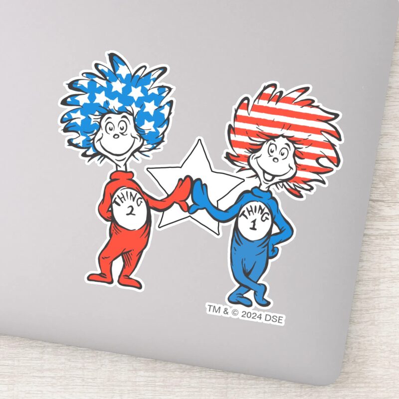 Dr. Seuss Thing One Thing Two Patriotic Graphic Sticker Dr. Seuss Thing One Thing Two Patriotic Graphic Sticker