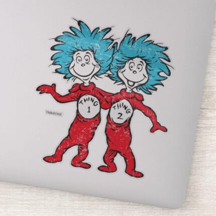 Dr. Seuss Thing One Thing Two Sitting Sticker