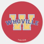 Dr. Seuss Who Ville Athletic Logo Classic Round Sticker