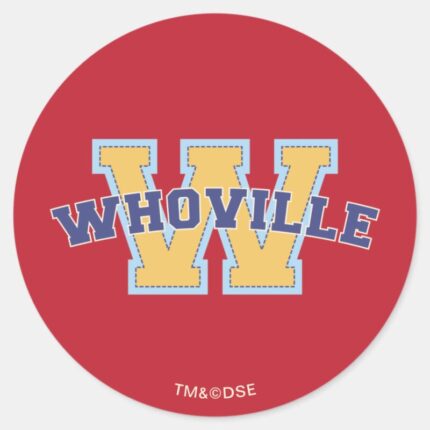Dr. Seuss Who Ville Athletic Logo Classic Round Sticker