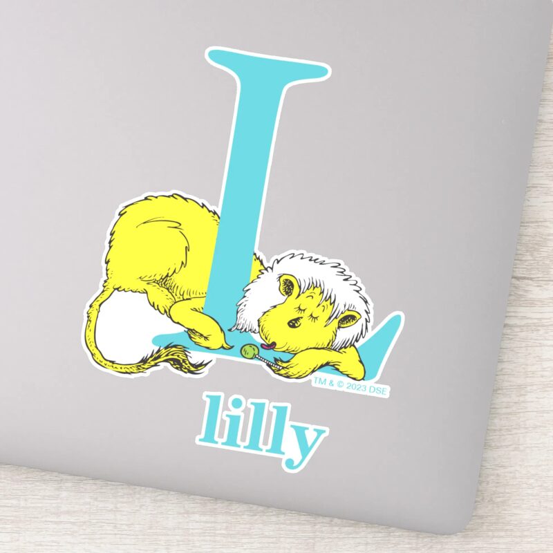 Dr. Seusss ABC Letter L White Add Your Name Sticker Dr. Seusss ABC Letter L White Add Your Name Sticker