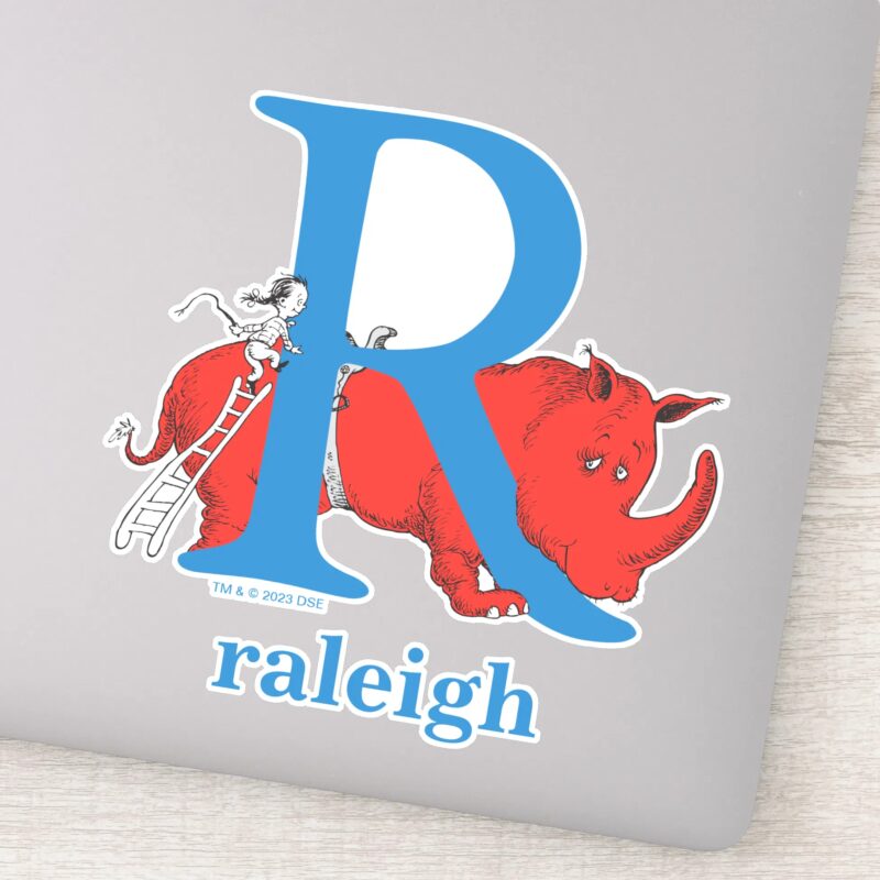 Dr. Seusss ABC Letter R White Add Your Name Sticker Dr. Seusss ABC Letter R White Add Your Name Sticker