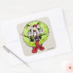 Dr Seuss Grinch Who Ville Christmas Joy Square Sticker