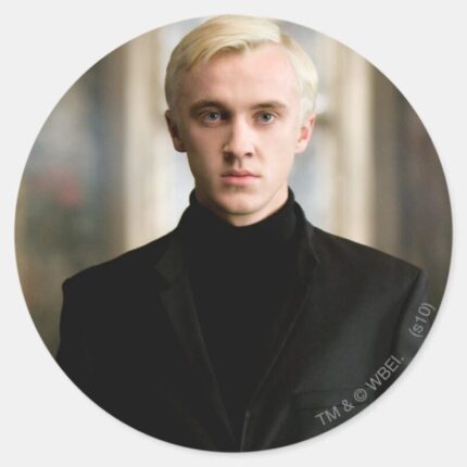 Draco Malfoy Straight On Classic Round Sticker