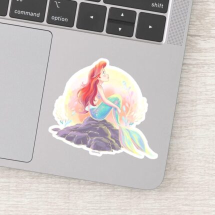 Dreamy Ariel On The Rocks Sticker