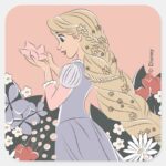 Dreamy Rapunzel In Bloom Square Sticker
