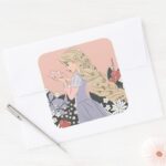 Dreamy Rapunzel In Bloom Square Sticker