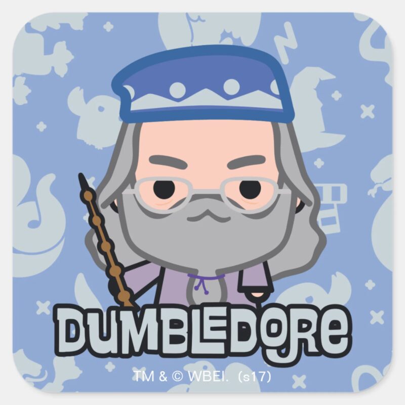 Dumbledore Cartoon Character Art Square Sticker Dumbledore Cartoon Character Art Square Sticker