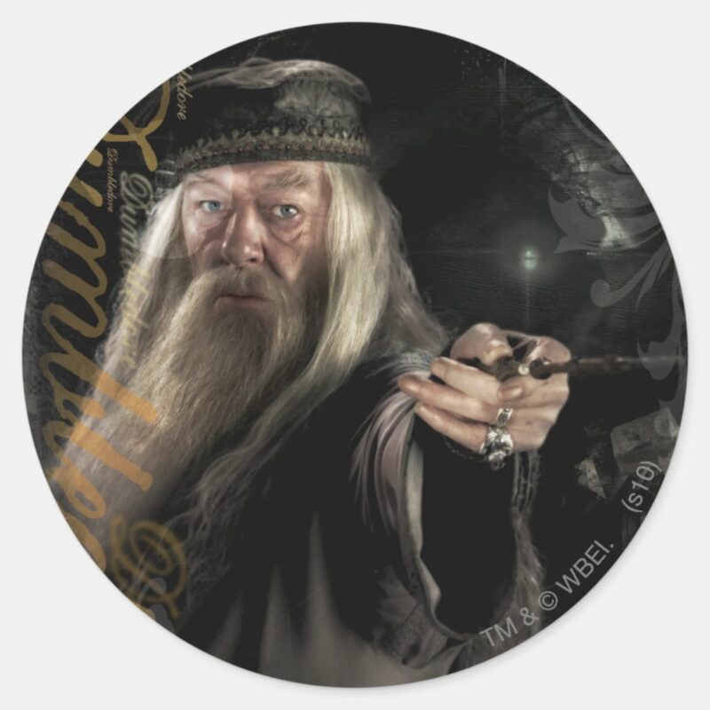 Dumbledore Script Logo Classic Round Sticker Dumbledore Script Logo Classic Round Sticker