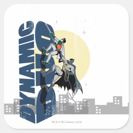 Dynamic Duo Graphic Square Sticker