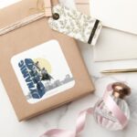 Dynamic Duo Graphic Square Sticker