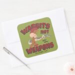 ELMER FUDD™ BUGS BUNNY™ Wabbits Not Weapons Square Sticker